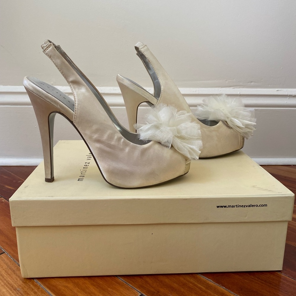 Martinez Valero sling back open toe pump